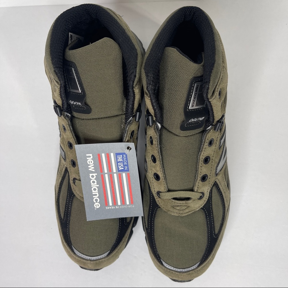 New Balance 990 V4 Mid Green Army Suede Boot 10.5 - Picture 9 of 12